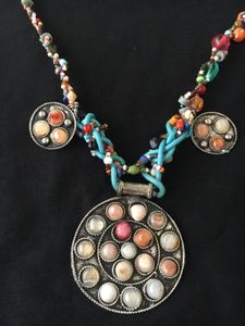 Natural multi agate Beaded Necklace