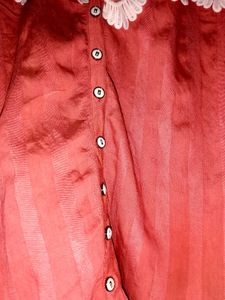 Lace-Trimmed Button-Down