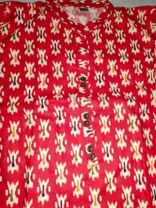 Red Printed Kurta