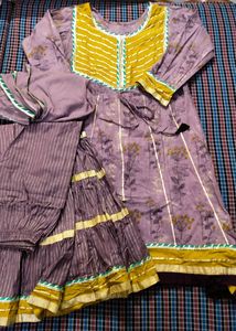 Beautiful Lavender Sharara Suit With Dupatta