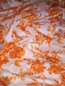 Womens Soft Silk Orange Flowers Printed Saree