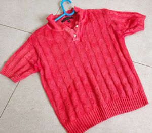 Red Woollen Crop Trop