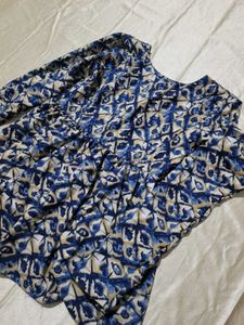 Blue Patterned Long Sleeve Top