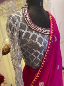 Elegant Pink ready to wear Saree