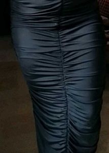A-line Ribbed Gathered Skirt