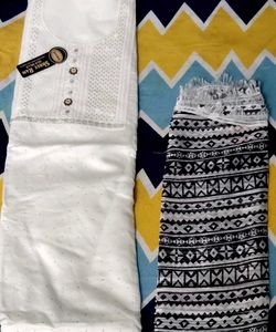 White Dress Material