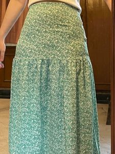 Cute Cottagecore Tier Green Skirt