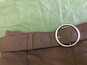 Highrise Belted Faux Leather Shorts Waist 28-30