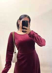 Maroon velvet Dress