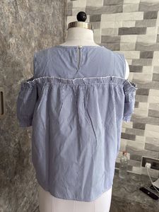 Off Shoulder Blue Top