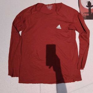 Adidas Red Long Sleeve Tee