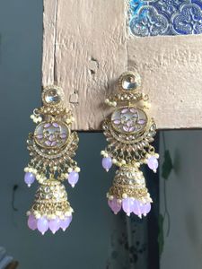 Lavender  Big Jhumka Earrings🎀