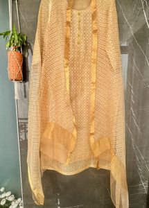 Gold Coloured 3-Piece Palazzo SuitSuit