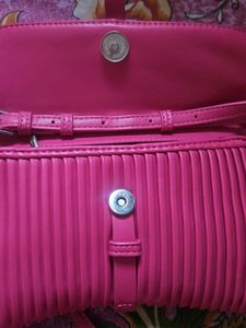 Imported Pink Ribbed Sling Bag