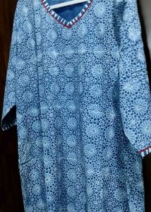 Navy Blue Dabbu Print - Kurta Salwar Set