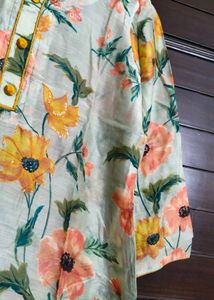 Women Mint Green Colour Floral Printed Kurta Set