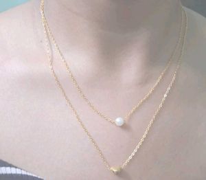 Layered Heart & Pearl Necklace