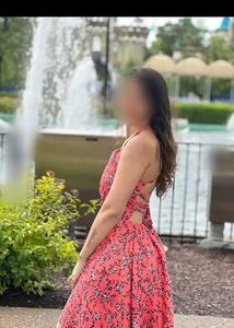 Orange Floral Print Lace up back Crepe Dress