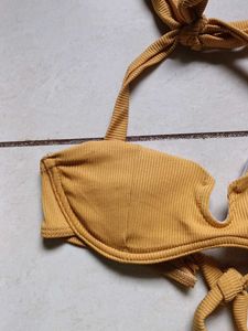 Ribbed Halter Bikini Top