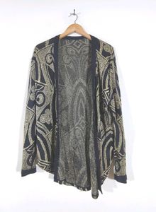 Black And Gold Print Shrug