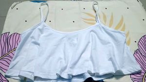 White Ruffle Crop Top