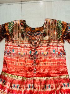 Elegant Ethnic Print Maxi Dress