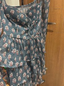 Blue Floral Mini Dress