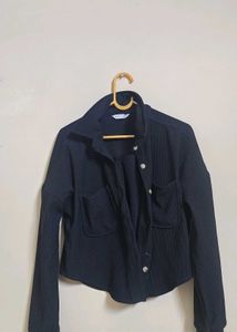 H&amp;M Black Oversized Shirt For Women