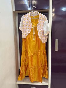 Cute Yellow Dress with Shrug