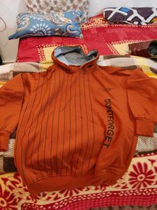 Orange Striped Hoodie