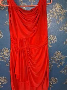 Red Draped Cocktail Dress