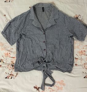 Gingham Tie-Front Top