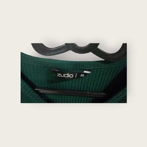 Zudio Green Ruched Crop Top