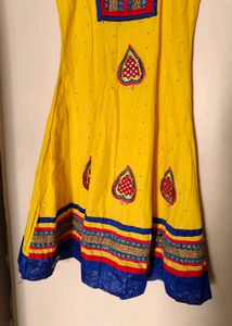 Yellow Embroidered Indian Kurta