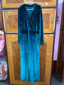 Tokyo Talkies Elegant Green Velvet Jumpsuit XL