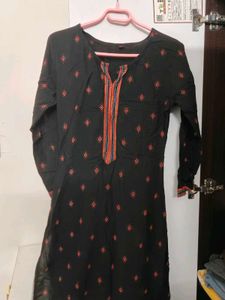Embroidered Black Kurta