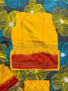Yellow &amp; Red Salwar Kameez