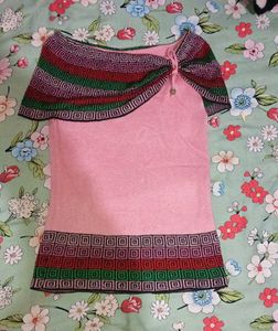 Pink Top with Geometric Pattern