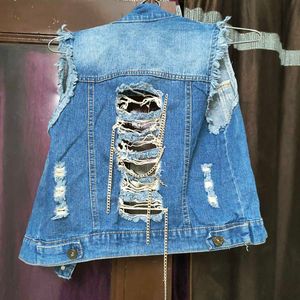 Denim Jacket With Chain