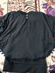Blue Pochu Pattern Fancy Top