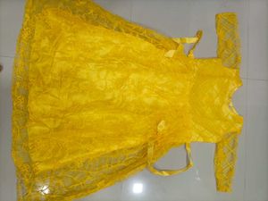 Girls Yellow Lace Dress