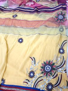 Beautiful Yellow base Saree For Wedding N Haldi To
