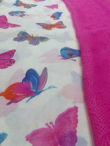 Butterfly 🦋 Saree with Pinck Blouse.
