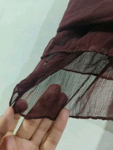 Brown Georgette Dupatta