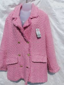 Pink Tweed Double-Breasted Coat 💕