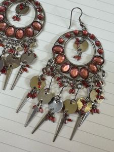 Pink Silver Chandelier Earrings