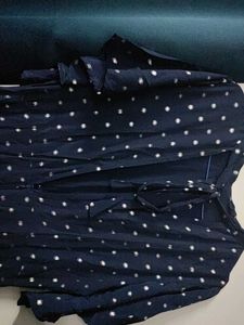 Navy Polka Dot Midi Dress