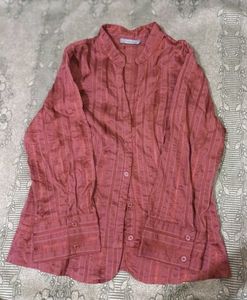 Maroon Button-Up Top