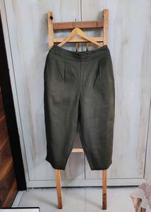 Olive Green Baggi Jean Waist-34 Length 36 Inch