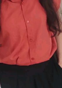 Burgundy Short Sleeve Button-Down